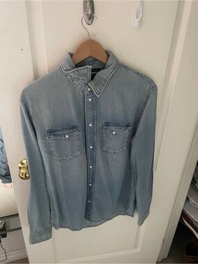 The Kooples Denim Snap-Button Shirt